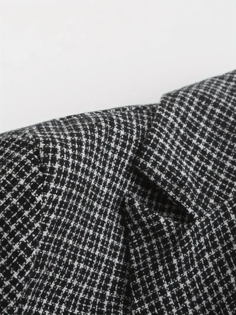 Double-Breasted Checked Blazer for Men | Slim Fit and Modern Silhouette