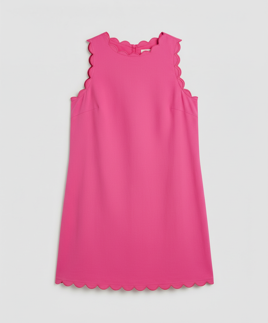 Sleeveless Scalloped Mini Dress