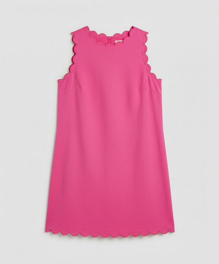 Sleeveless Scalloped Mini Dress