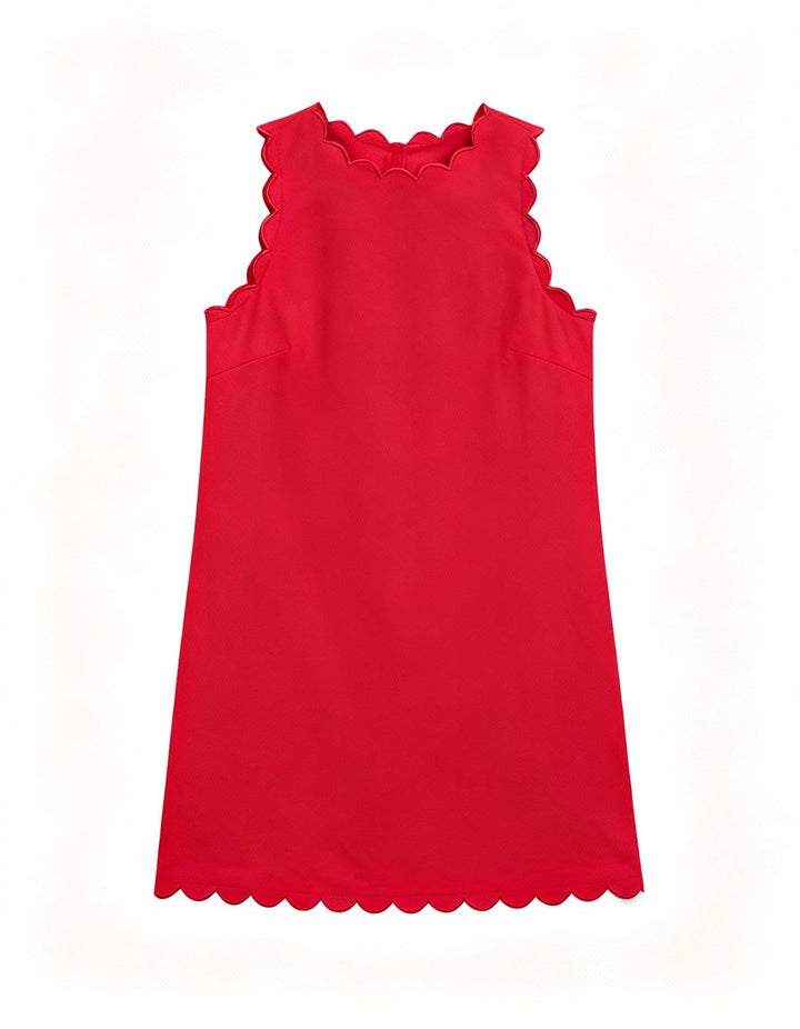Sleeveless Scalloped Mini Dress