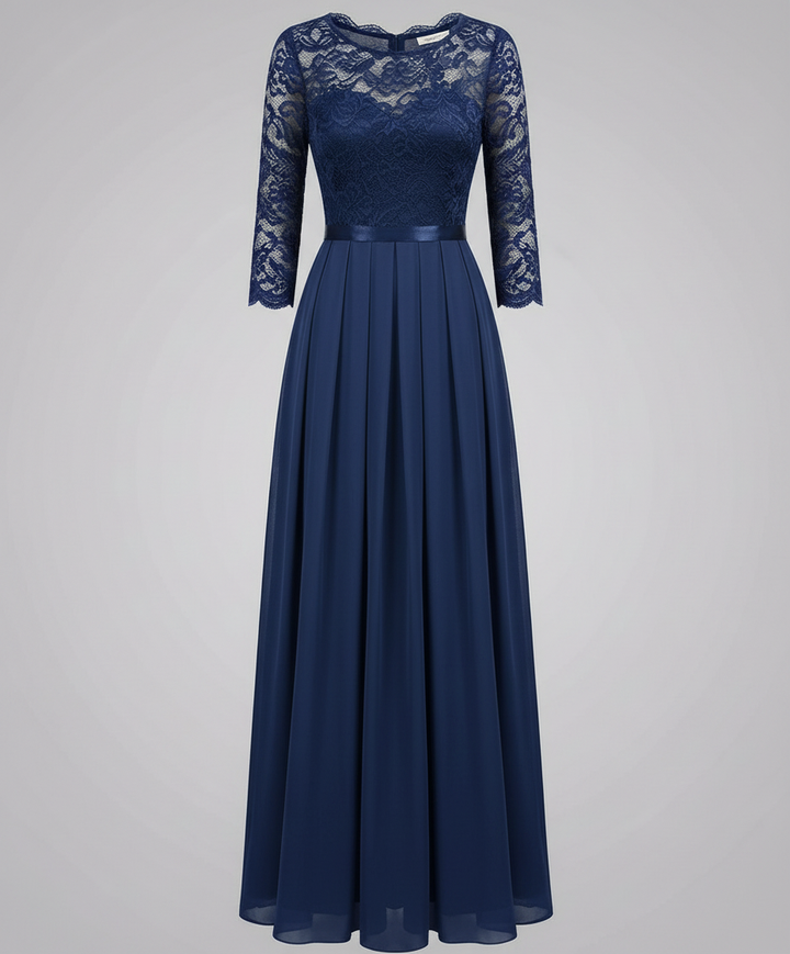 Elegant Lace Bodice Maxi Dress