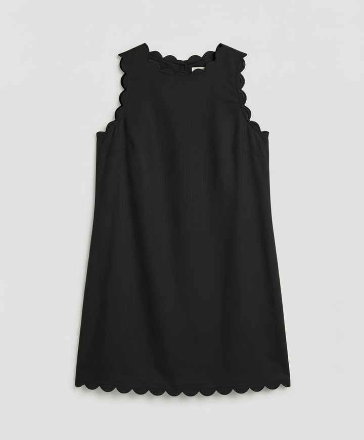 Sleeveless Scalloped Mini Dress