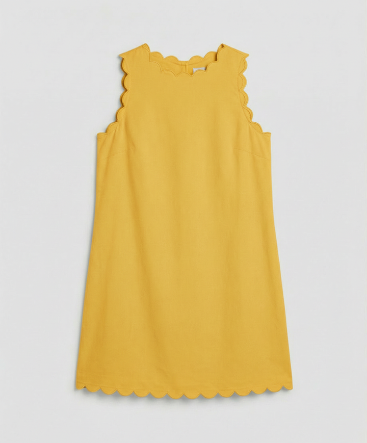 Sleeveless Scalloped Mini Dress