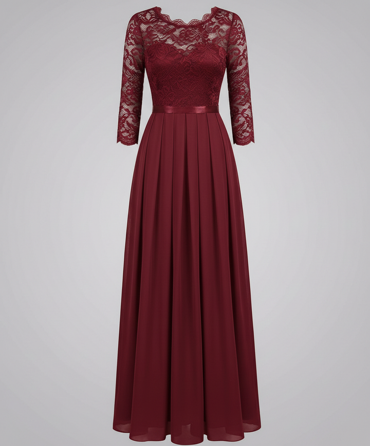 Elegant Lace Bodice Maxi Dress