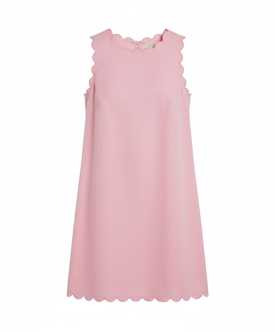 Sleeveless Scalloped Mini Dress