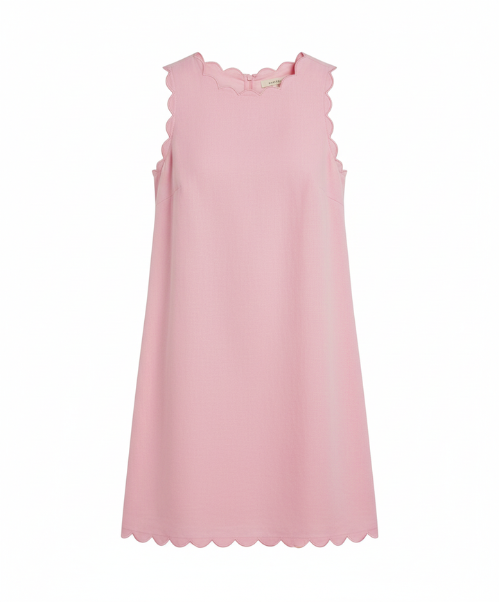 Sleeveless Scalloped Mini Dress