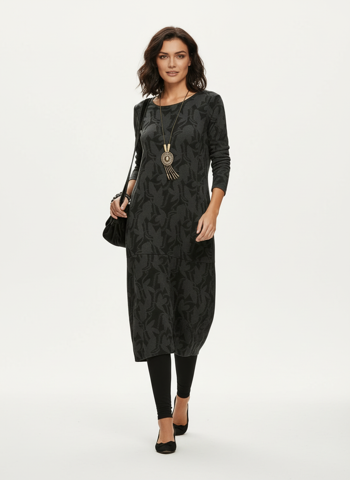 Printed winter knit dress