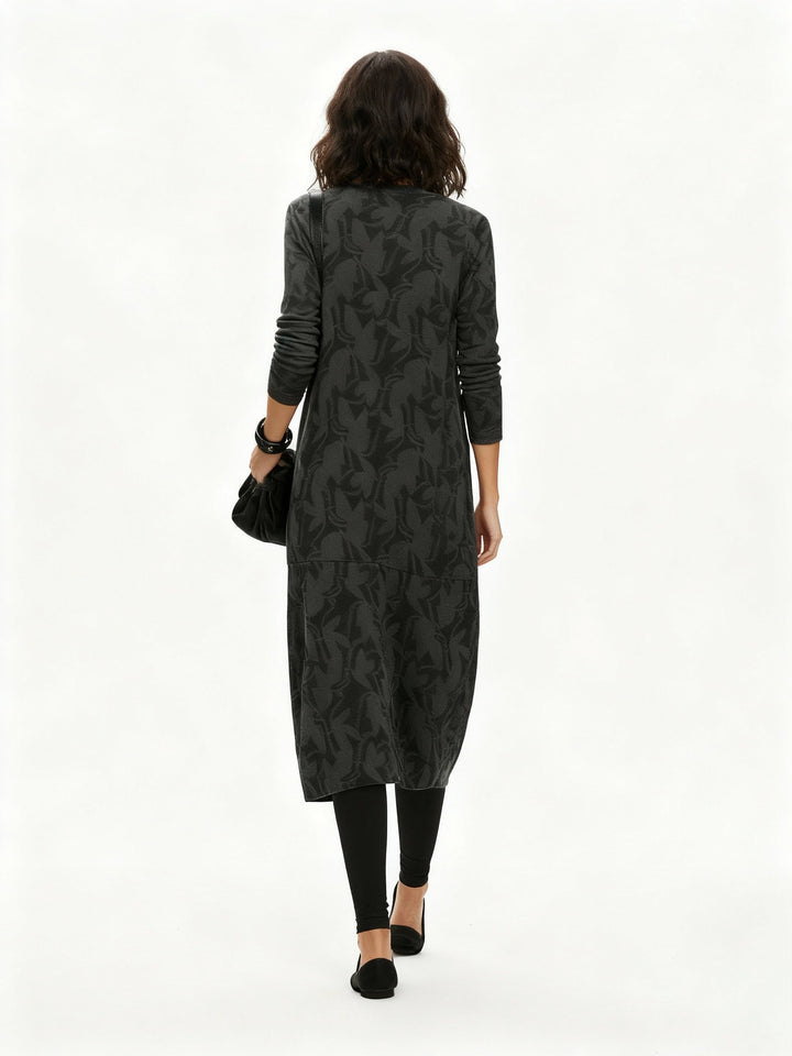 Printed winter knit dress