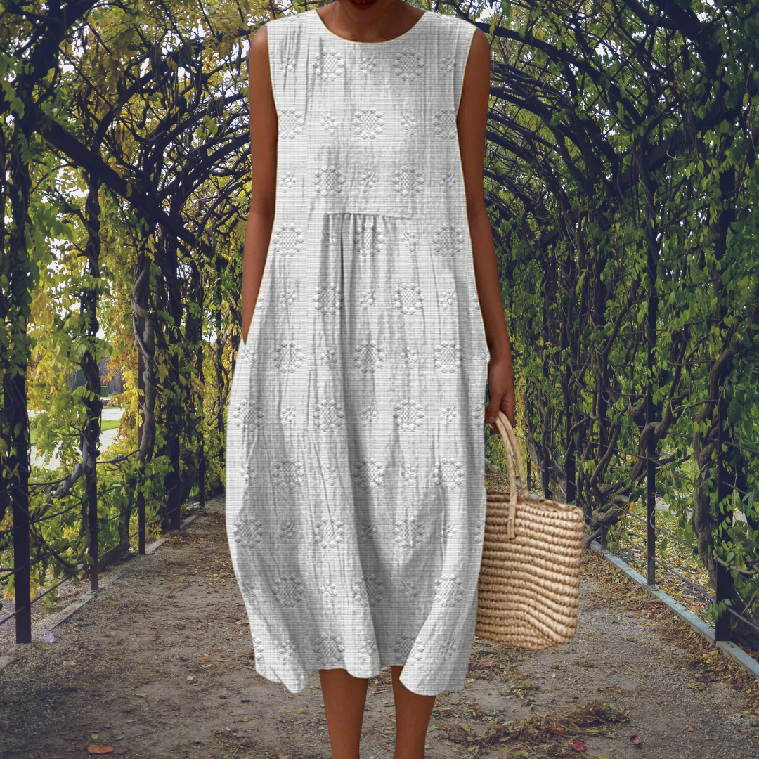 Abito Midi in Cotone a Pois