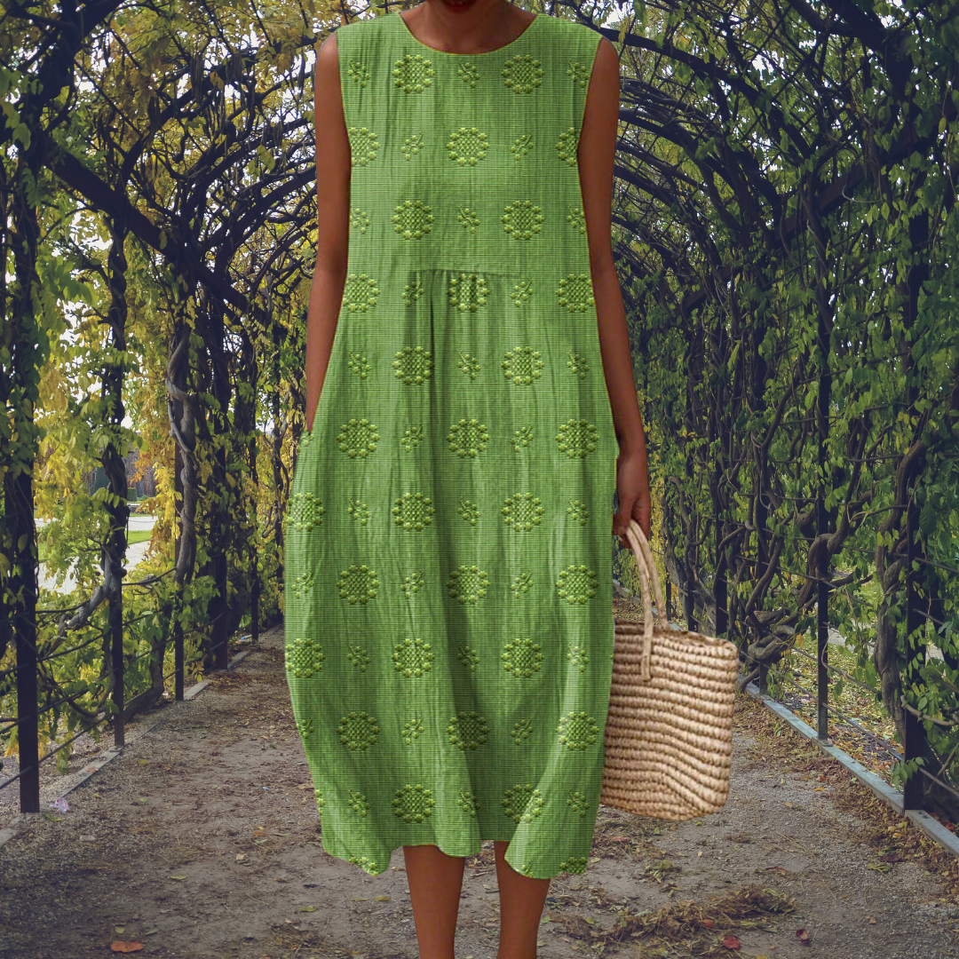 Abito Midi in Cotone a Pois