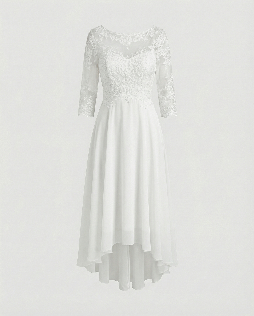 Maxi Lace Bodice Dress with Illusion Neckline