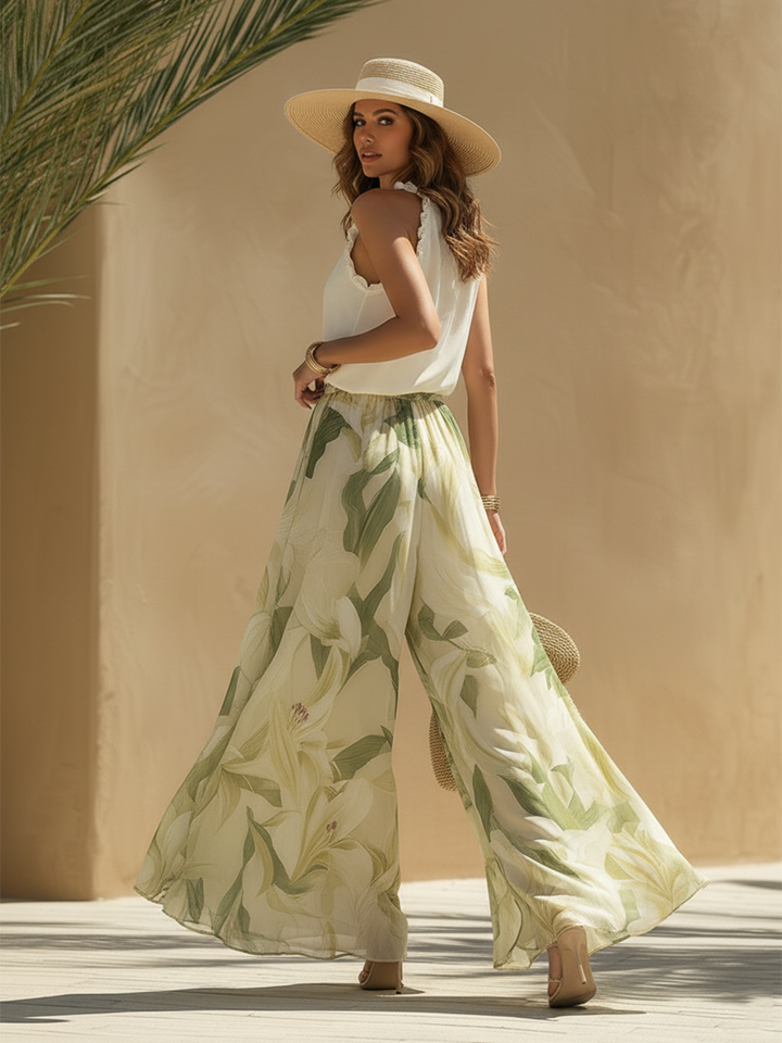 Lysandra | Completo fluido con elegante stampa a gigli