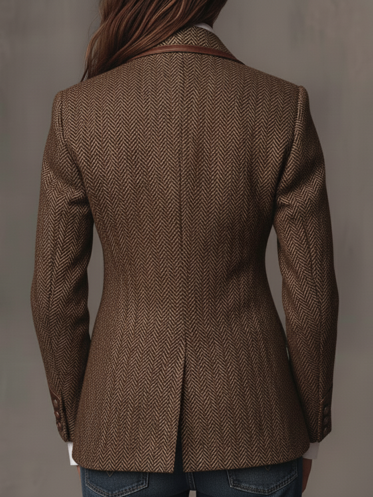 Caroline | Blazer texturé à revers contrastants