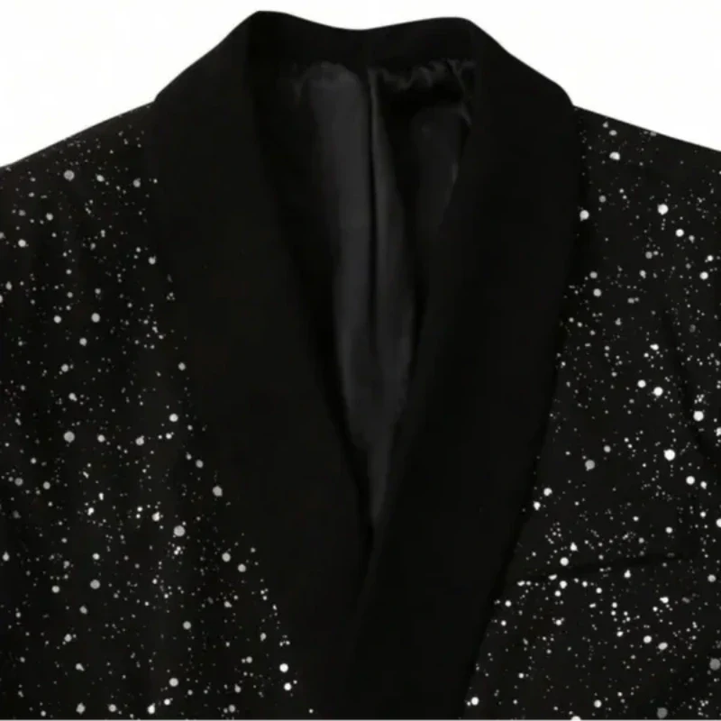 Blazer mit Schalkragen und Glitzerfinish | Eleganz