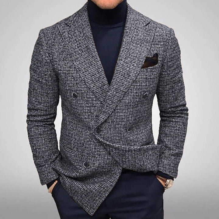 Chaqueta elegante cruzada con cuello clásico | Estilo moderno
