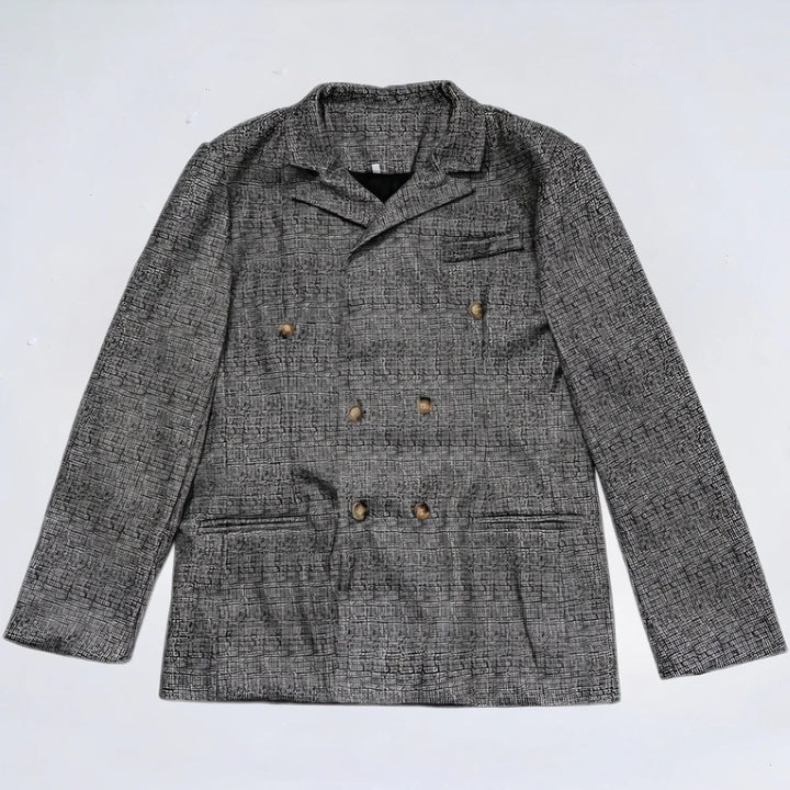 Chaqueta elegante cruzada con cuello clásico | Estilo moderno