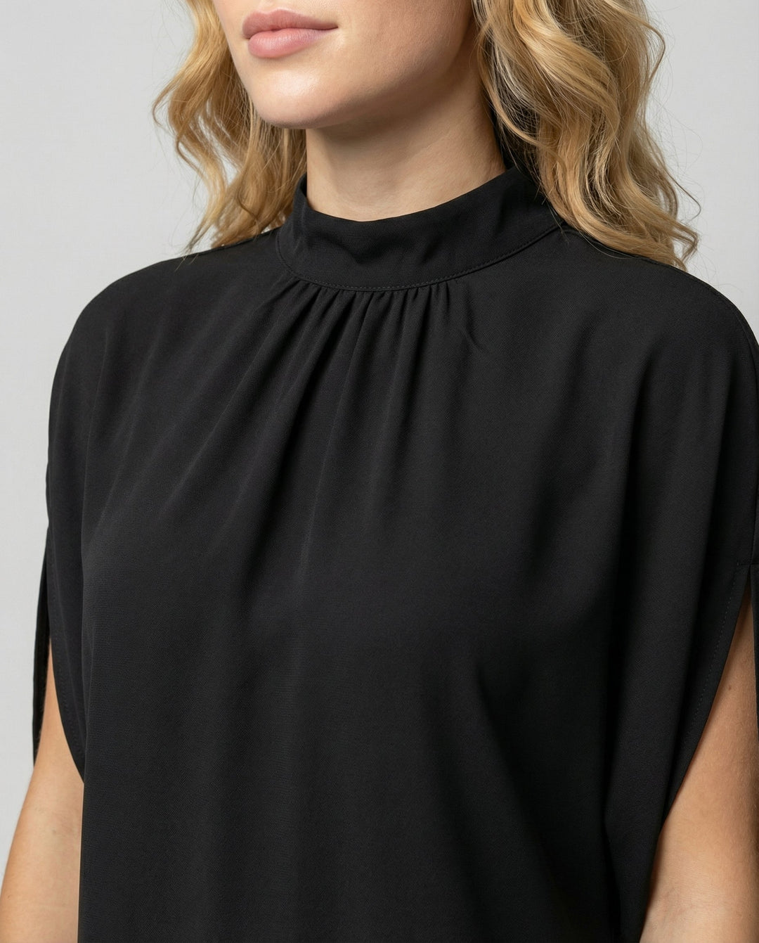 Black Batwing Sleeve Mini Dress