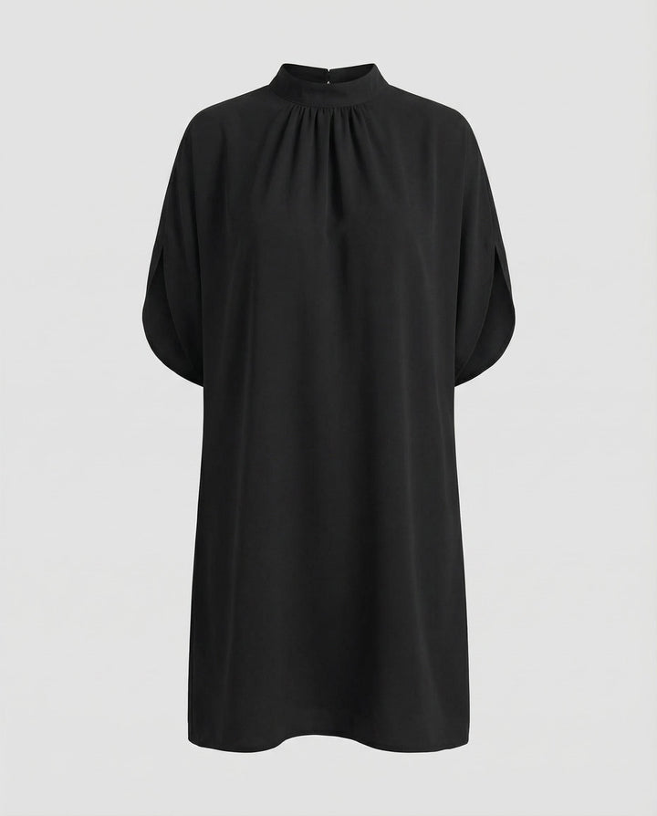 Black Batwing Sleeve Mini Dress