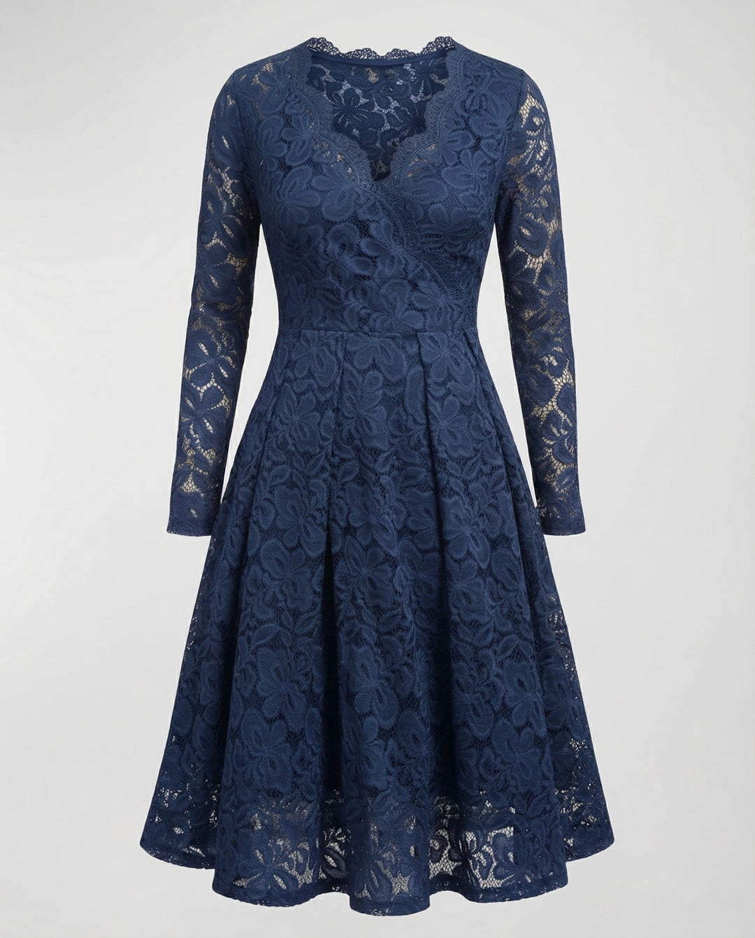 Long Sleeve Lace V-Neck Dress
