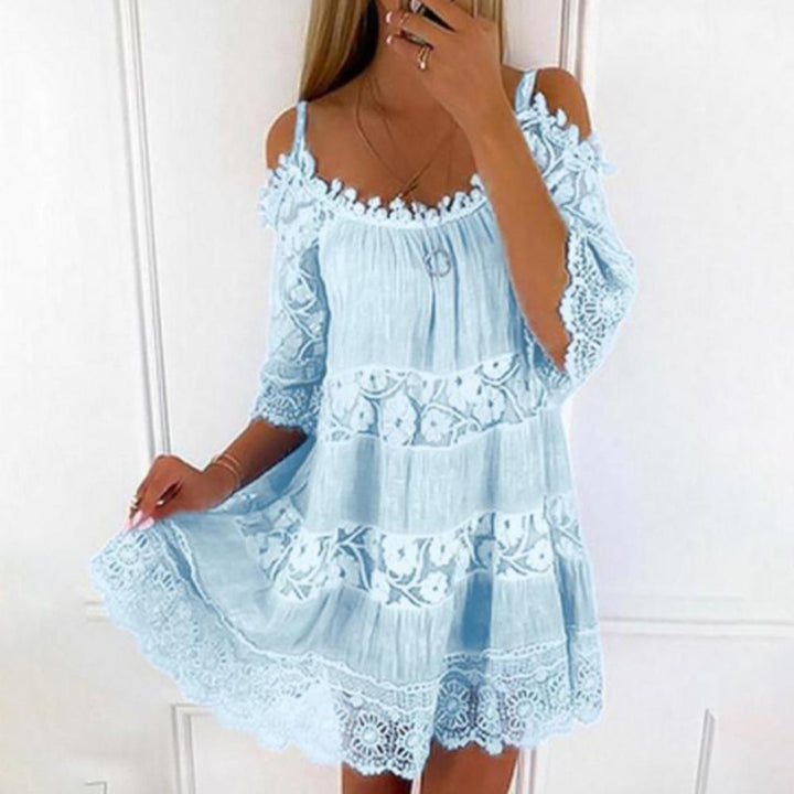 Off-Shoulder Lace Mini Dress