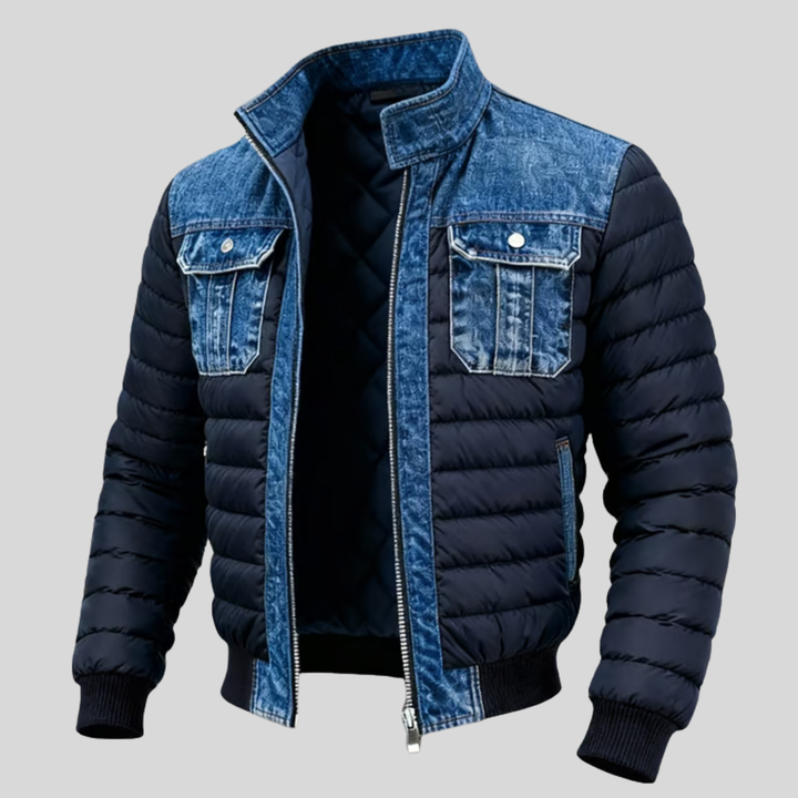 Giacca in Denim Imbottita da Uomo