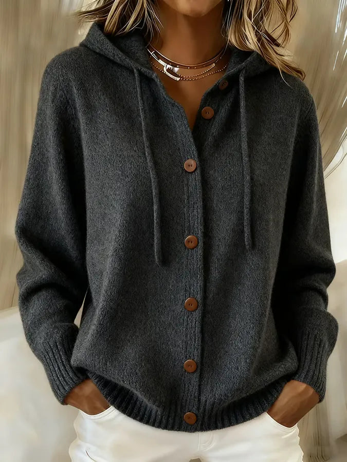 Bettina | Cardigan with Hood and Buttons