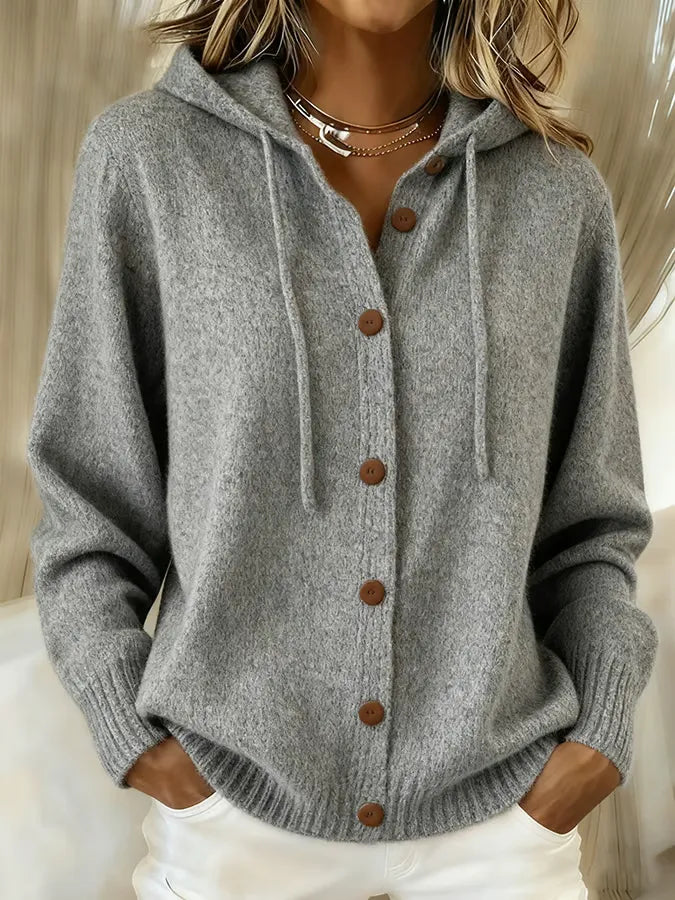 Bettina | Cardigan with Hood and Buttons