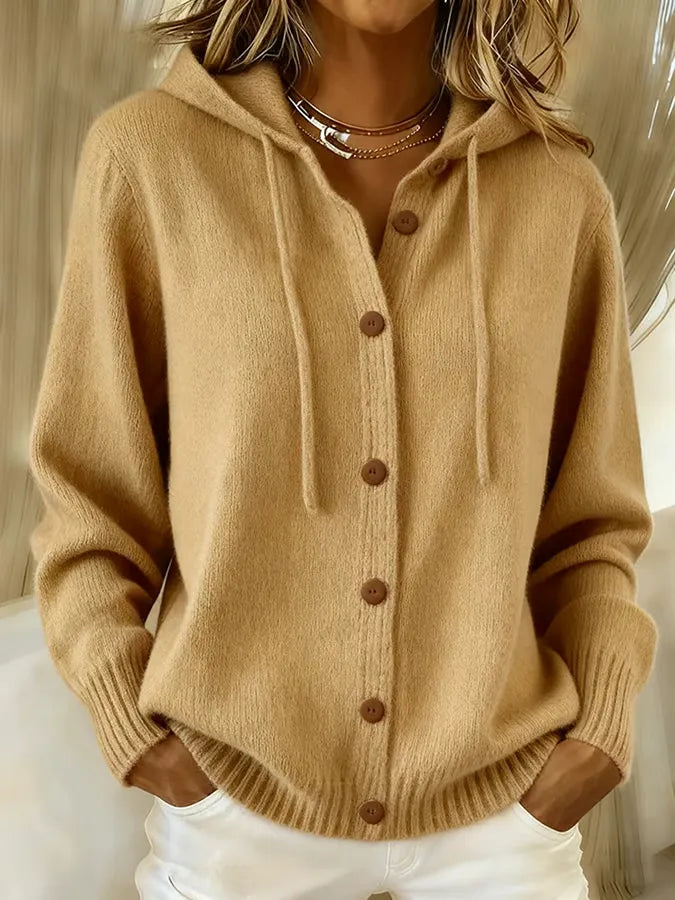 Bettina | Cardigan with Hood and Buttons