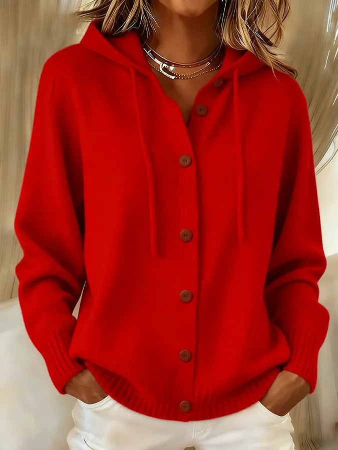 Bettina | Cardigan with Hood and Buttons