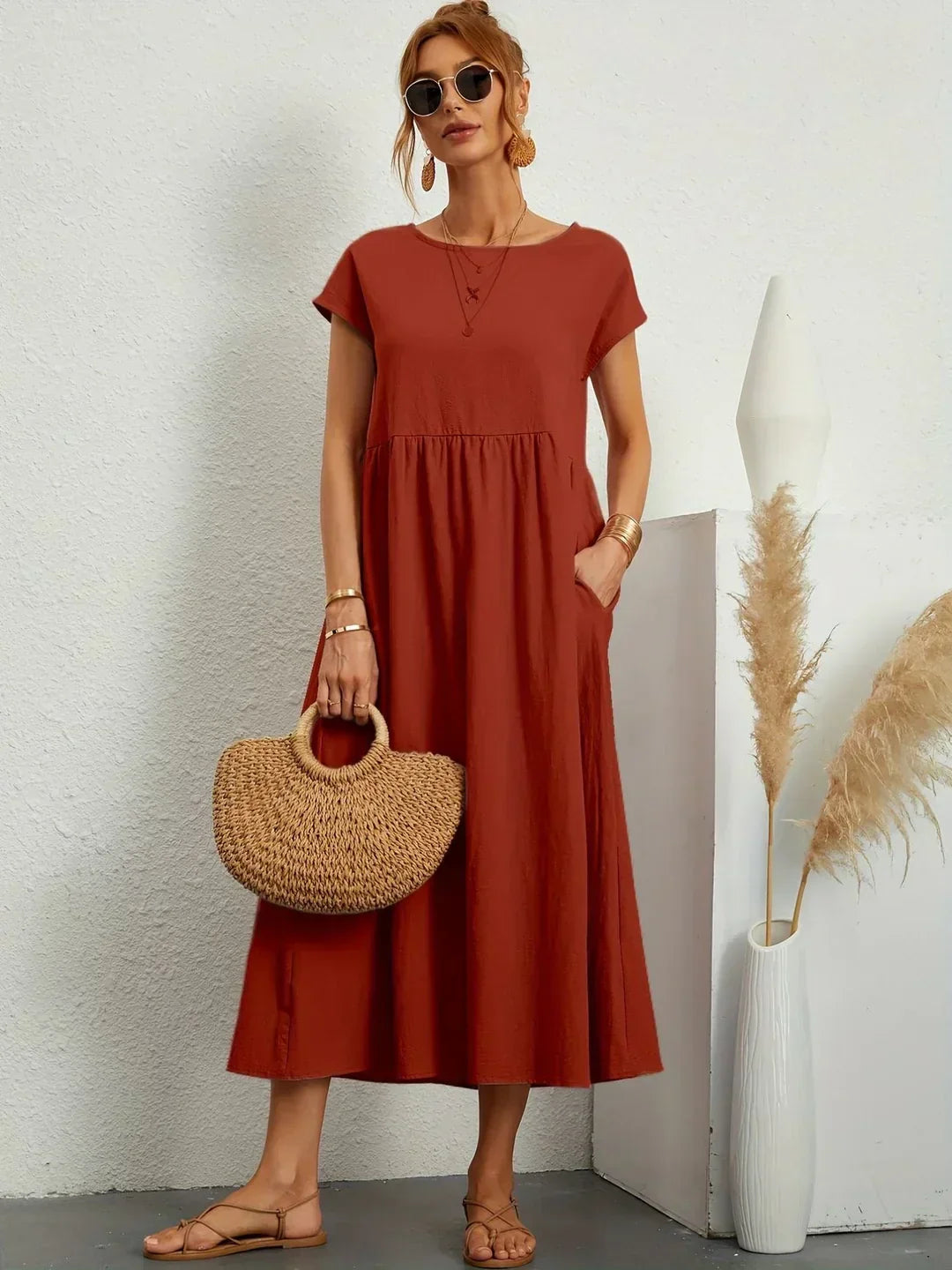 Gabrielle™ — Robe midi fluide à l&