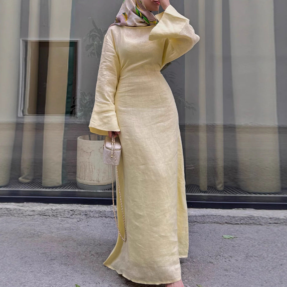 Long Sleeve Maxi Dress with Flared Sleeves