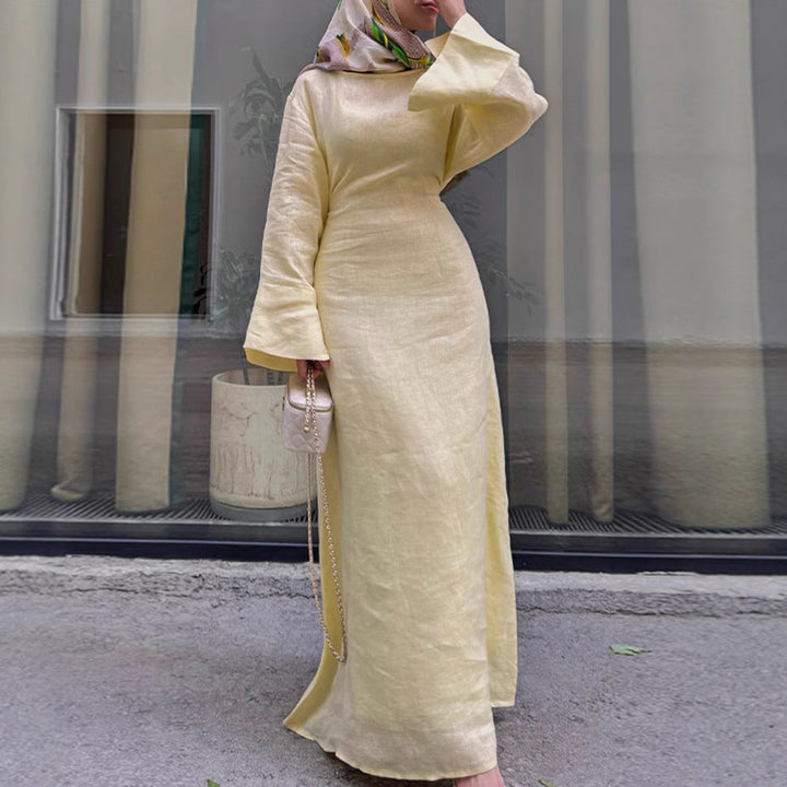 Long Sleeve Maxi Dress with Flared Sleeves