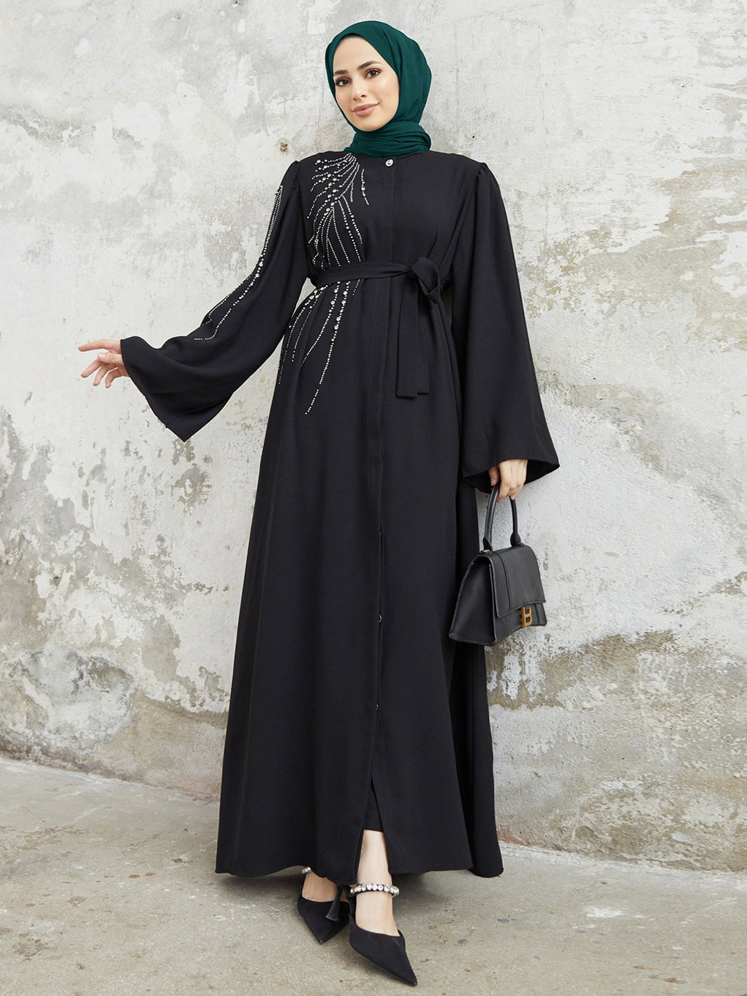 Maxi Dress with Sparkling Appliqués