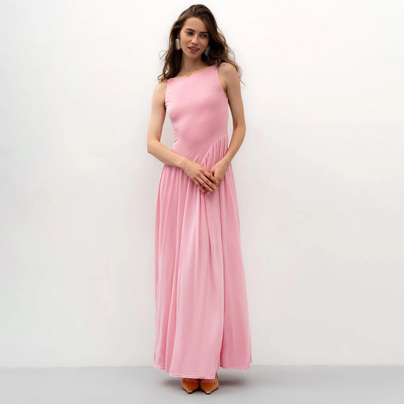 Ärmelloses asymmetrisches Maxikleid