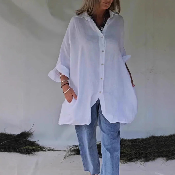 Long Sleeve Button-Down Blouse Dress