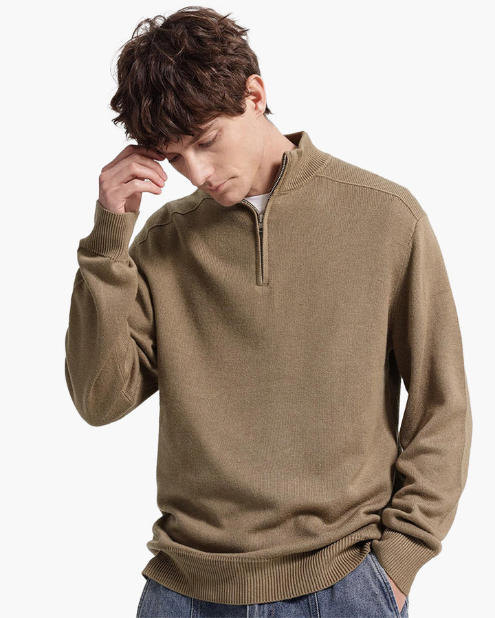 Merino Wool Sweater with Zip | Comfort and Elegance