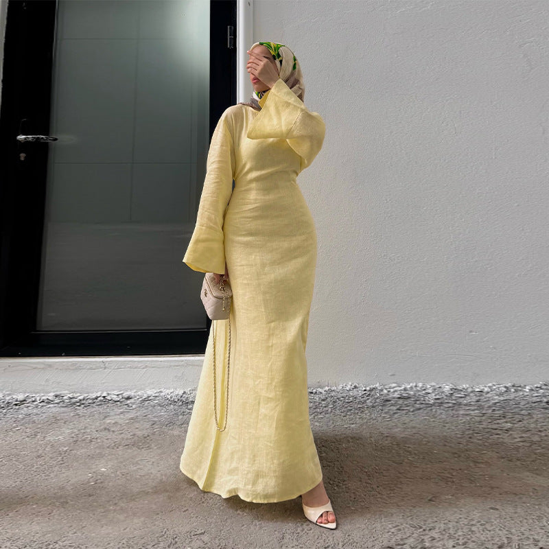 Long Sleeve Maxi Dress with Flared Sleeves