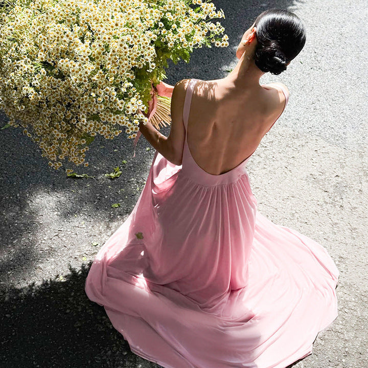 Ärmelloses asymmetrisches Maxikleid