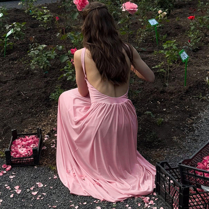 Ärmelloses asymmetrisches Maxikleid