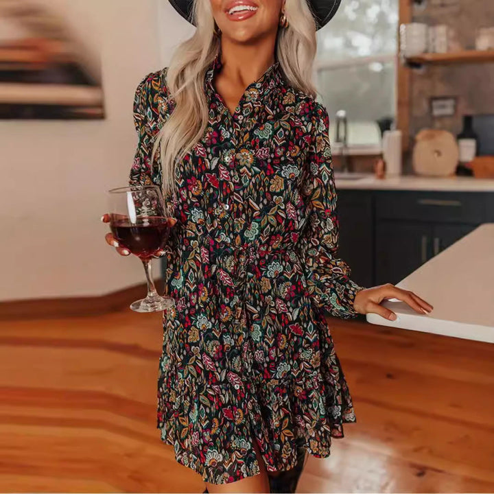 Floral Long Sleeve Mini Dress