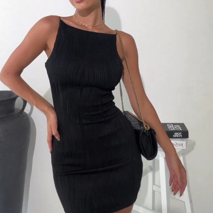 Ärmelloses Plissee-Minikleid