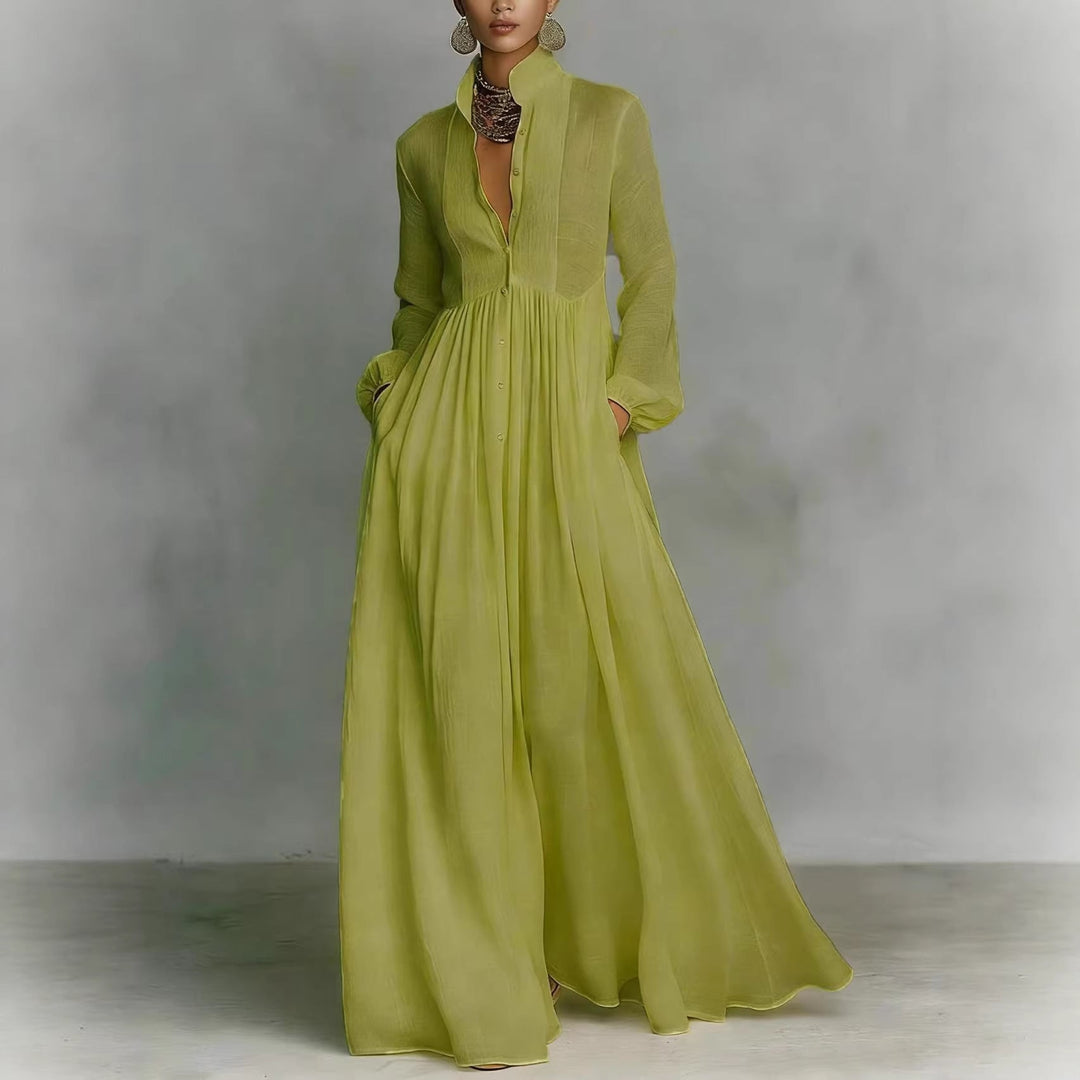 Avora Lyon | Vestido plisado de manga larga