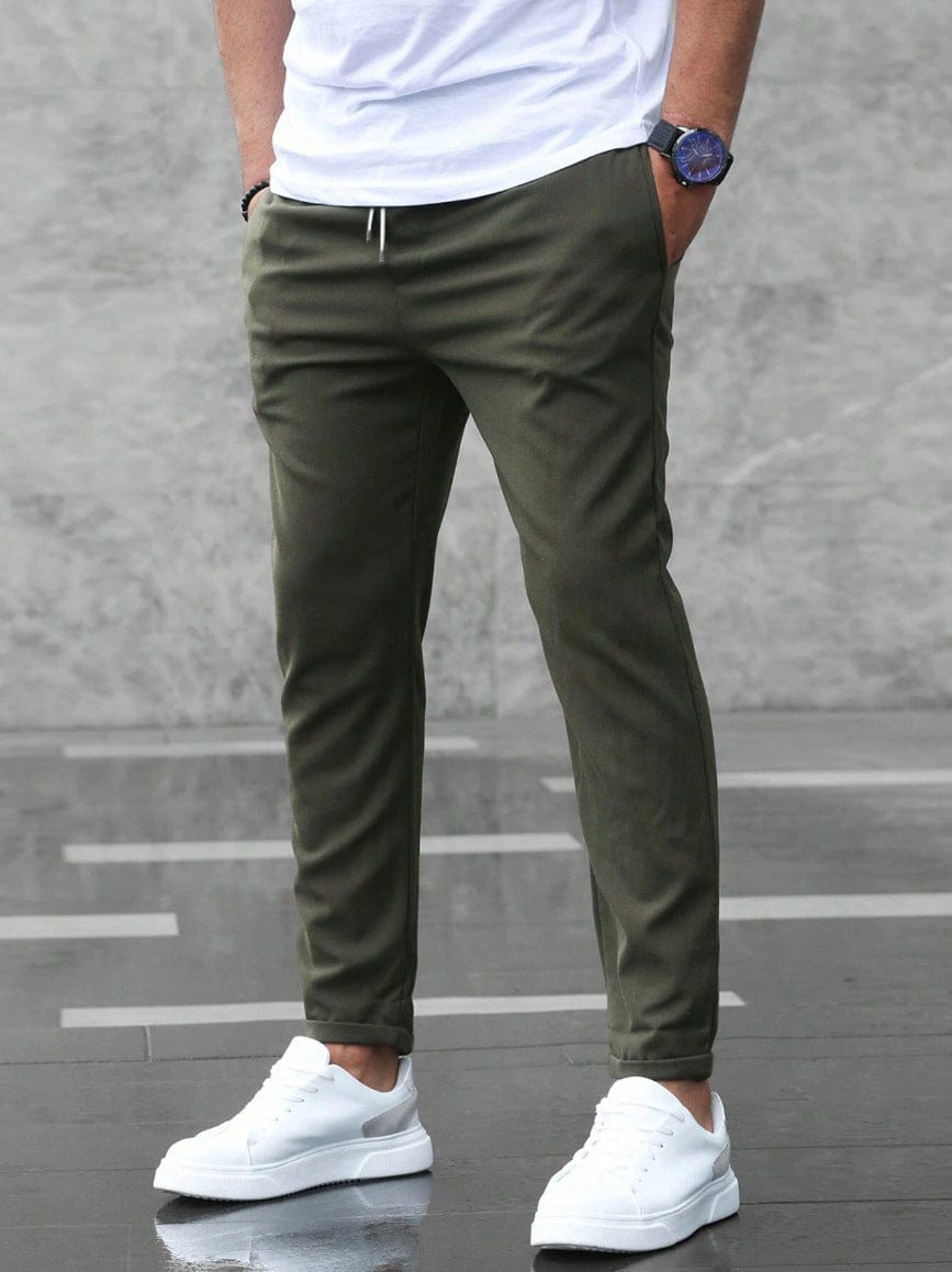 Pantaloni affusolati con coulisse da uomo