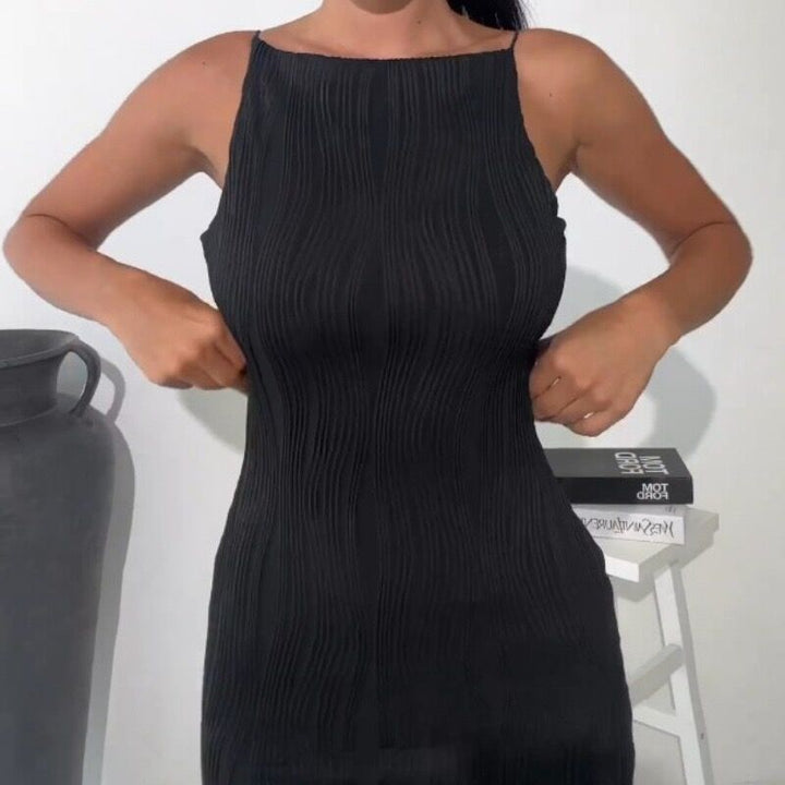 Ärmelloses Plissee-Minikleid