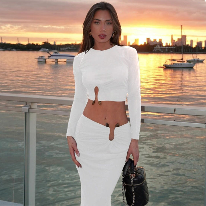 Long Sleeve Cut-Out Maxi Dress
