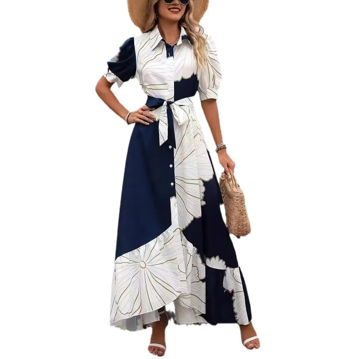 Floral Maxi Dress with Puff Sleeves and Slit