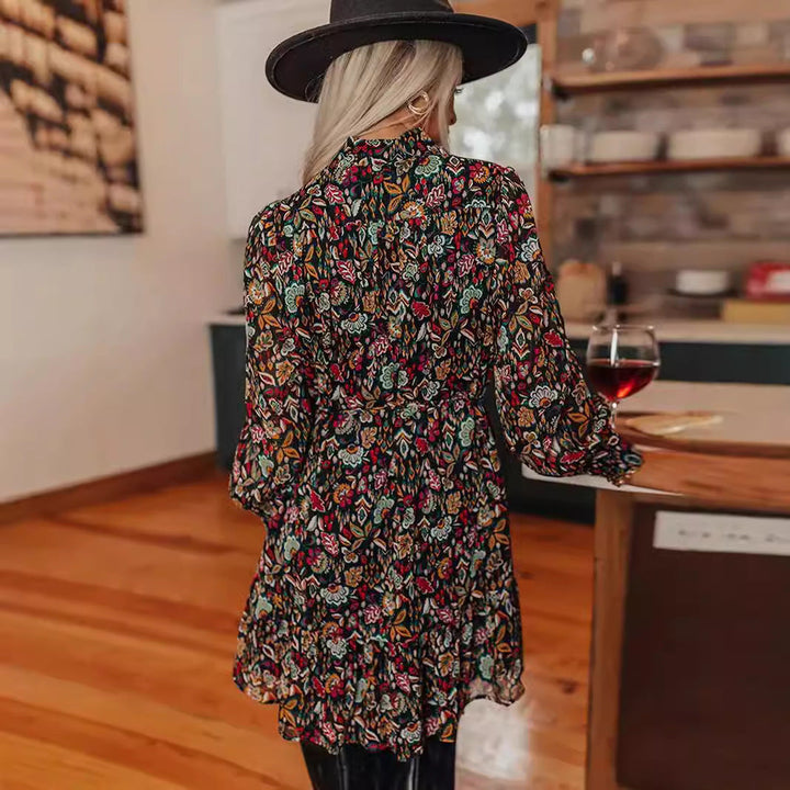 Floral Long Sleeve Mini Dress