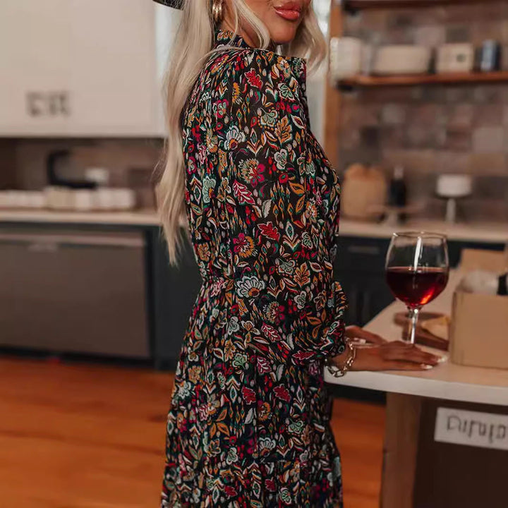 Floral Long Sleeve Mini Dress