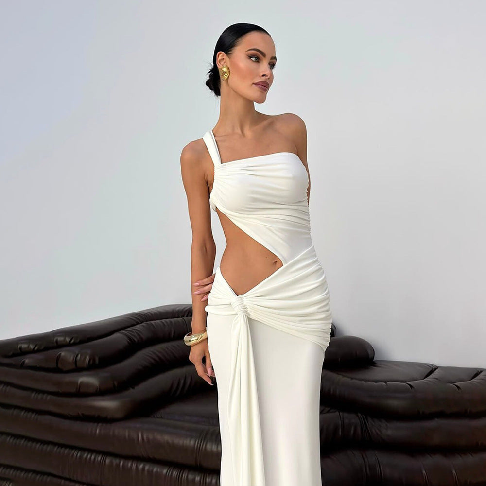 Asymmetrisches Maxikleid mit seitlichen Cut-outs
