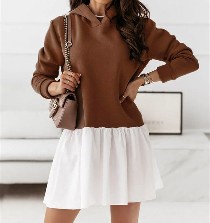 Hooded Ruffle Mini Dress